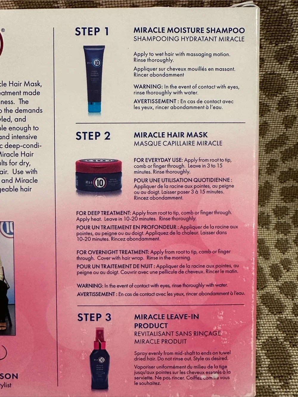 New in Box It’s A 10 Miracle Hydration Kit~3pc Set~Mask+Shampoo+Treatment~$46